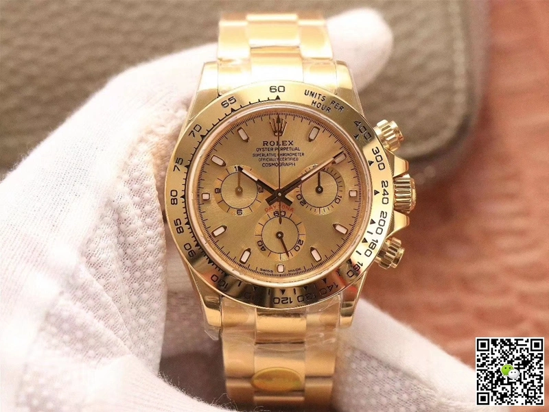 Rolex Daytona Cosmograph M116508-0003 Noob Factory 1:1 Best Edition Replica Watch Gold Strap