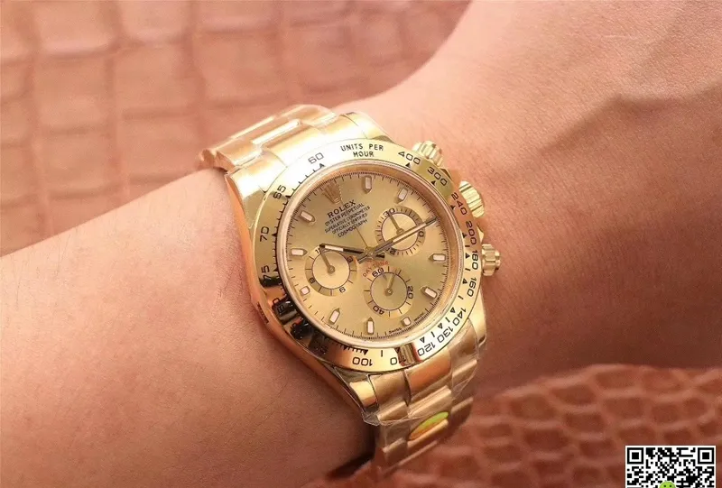 Rolex Daytona Cosmograph M116508-0003 Noob Factory 1:1 Best Edition Replica Watch Gold Strap