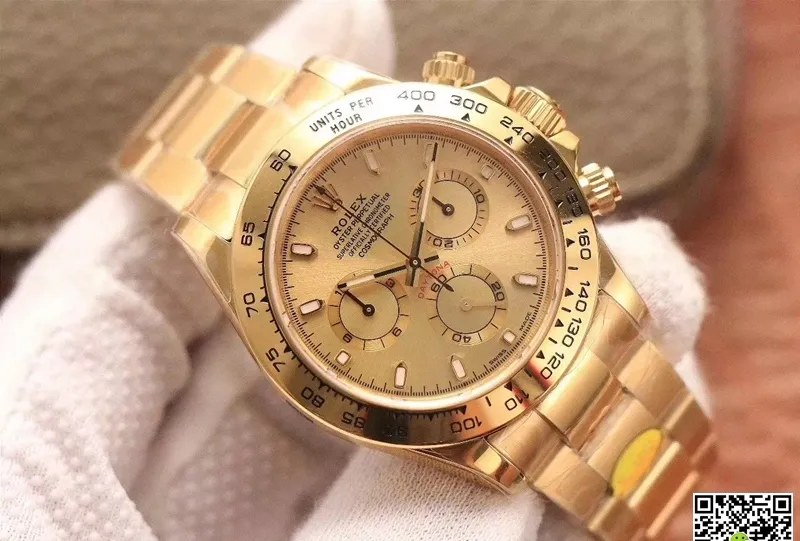 Rolex Daytona Cosmograph M116508-0003 Noob Factory 1:1 Best Edition Replica Watch Gold Strap