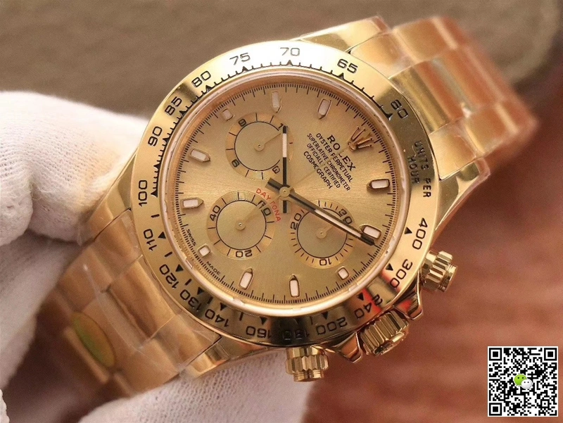Rolex Daytona Cosmograph M116508-0003 Noob Factory 1:1 Best Edition Replica Watch Gold Strap