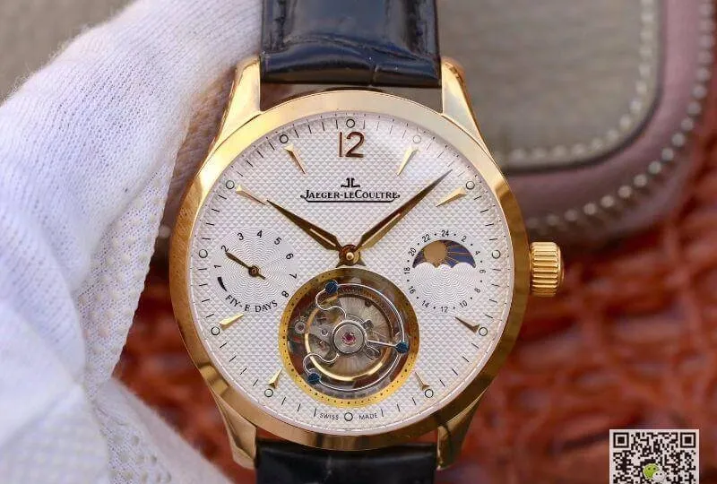 Jaeger-LeCoultre Master Grande Tourbillon Mechanical Watches 1:1 Best Edition Replica Watch Swiss Tourbillon 18K gold White Dial