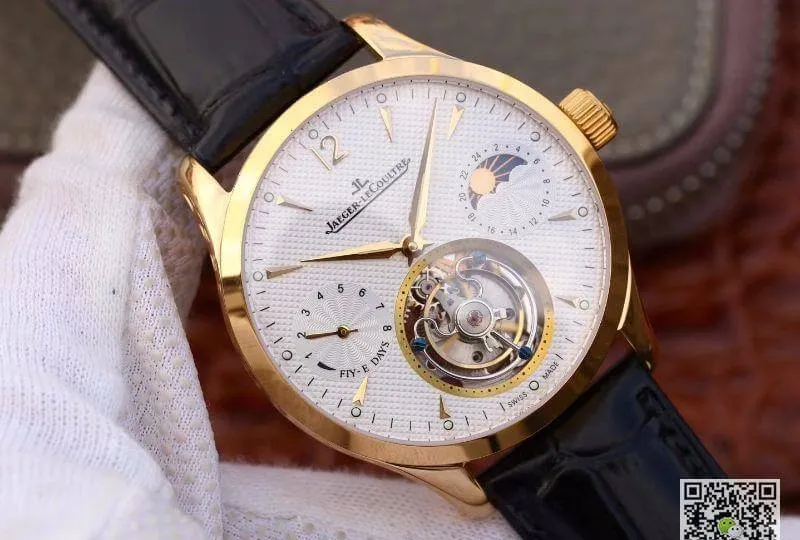 Jaeger-LeCoultre Master Grande Tourbillon Mechanical Watches 1:1 Best Edition Replica Watch Swiss Tourbillon 18K gold White Dial