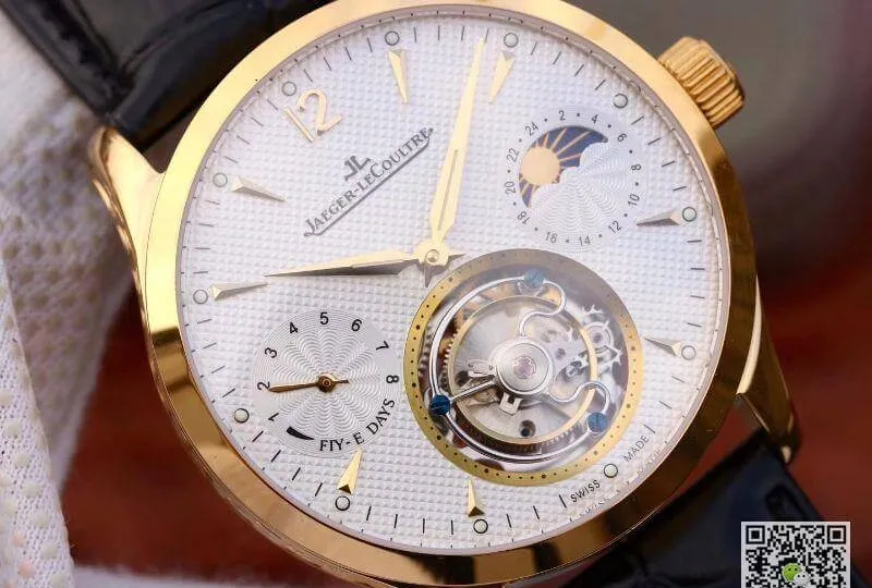 Jaeger-LeCoultre Master Grande Tourbillon Mechanical Watches 1:1 Best Edition Replica Watch Swiss Tourbillon 18K gold White Dial
