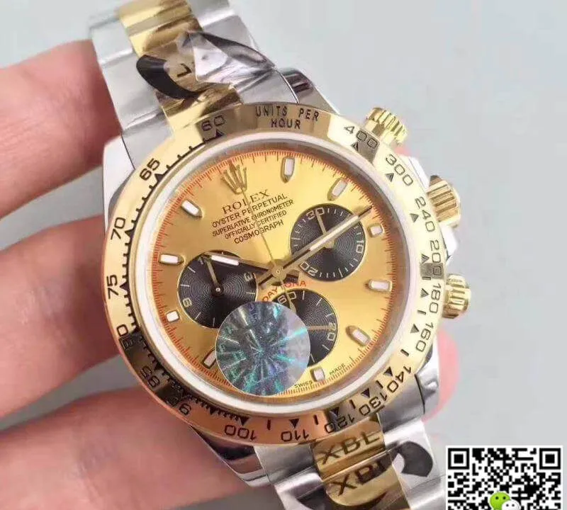 Rolex Daytona Cosmograph 116503 JF Factory 1:1 Best Edition Replica Watch Swiss ETA7750 Yellow Gold