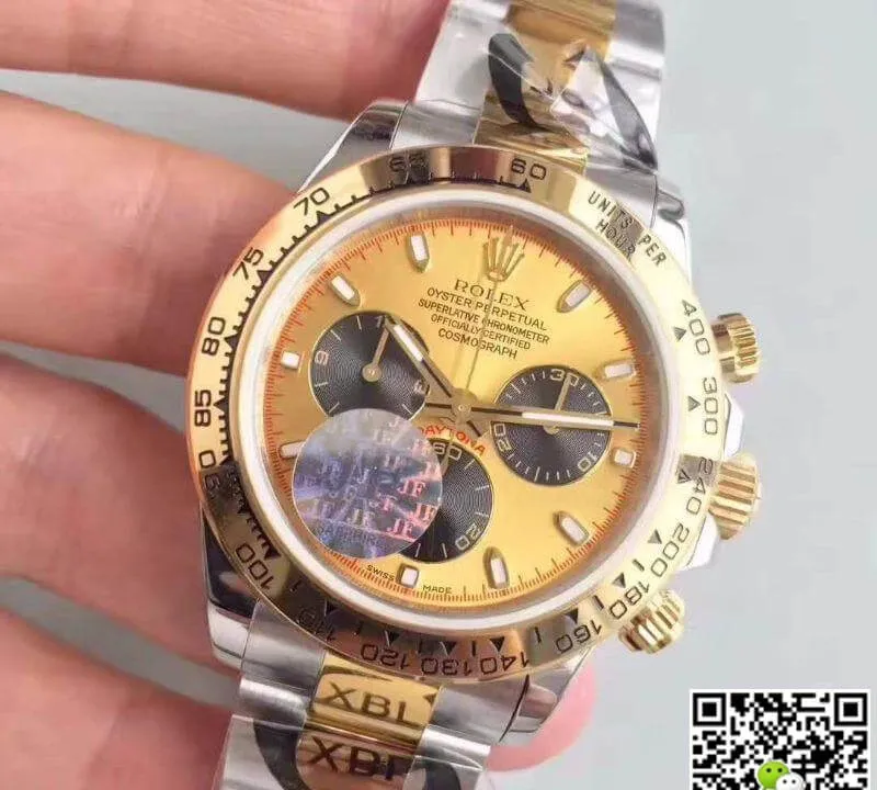 Rolex Daytona Cosmograph 116503 JF Factory 1:1 Best Edition Replica Watch Swiss ETA7750 Yellow Gold