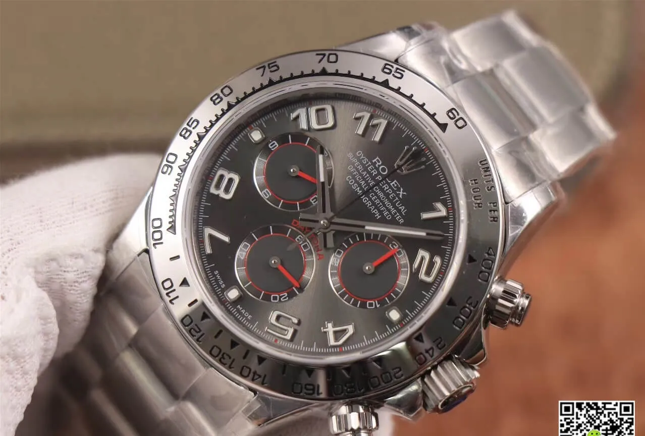 Rolex Daytona Cosmograph 116509 JH Factory 1:1 Best Edition Replica Watch Gray Stainless Steel Dial
