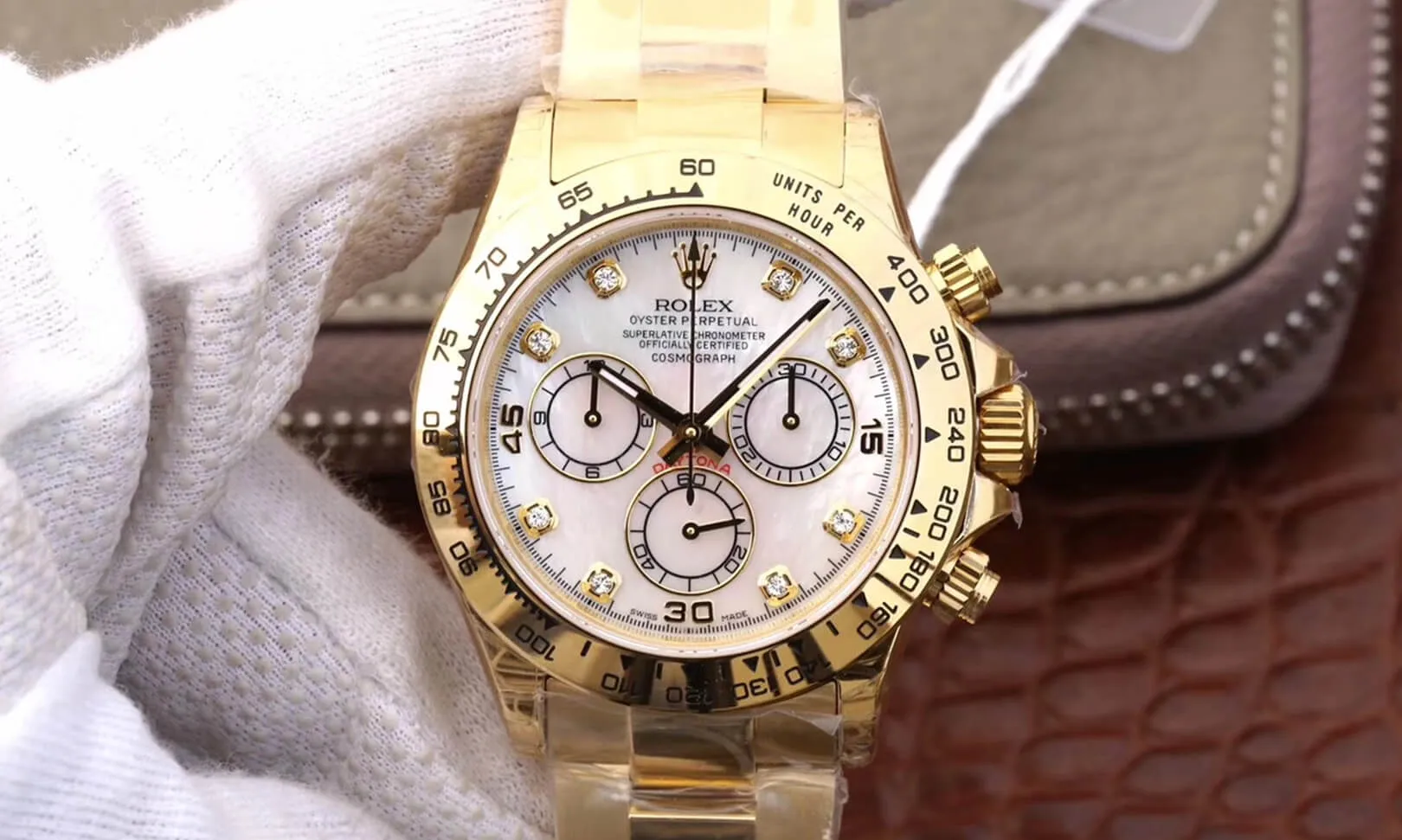 Rolex Daytona Cosmograph 116528-78598 JH Factory 1:1 Best Edition Replica Watch White Diamonds Dial