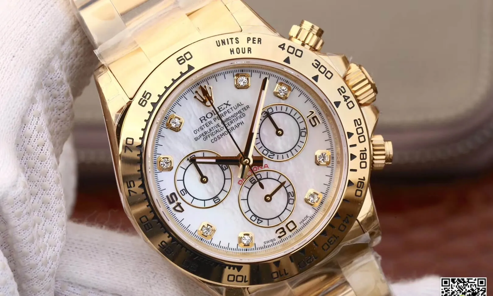 Rolex Daytona Cosmograph 116528-78598 JH Factory 1:1 Best Edition Replica Watch White Diamonds Dial