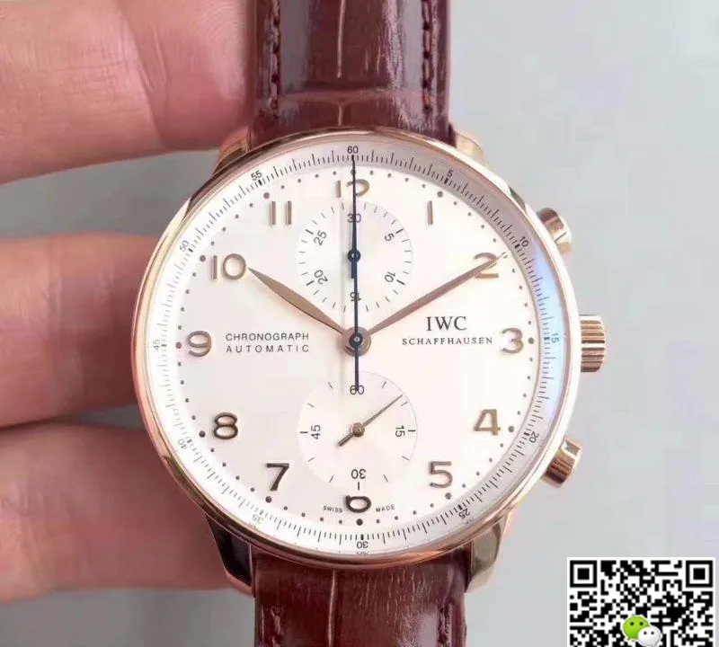 IWC Portuguese Chronograph IW371445 ZF Factory 1:1 Best Edition Replica Watch Swiss ETA7750 Rose Gold