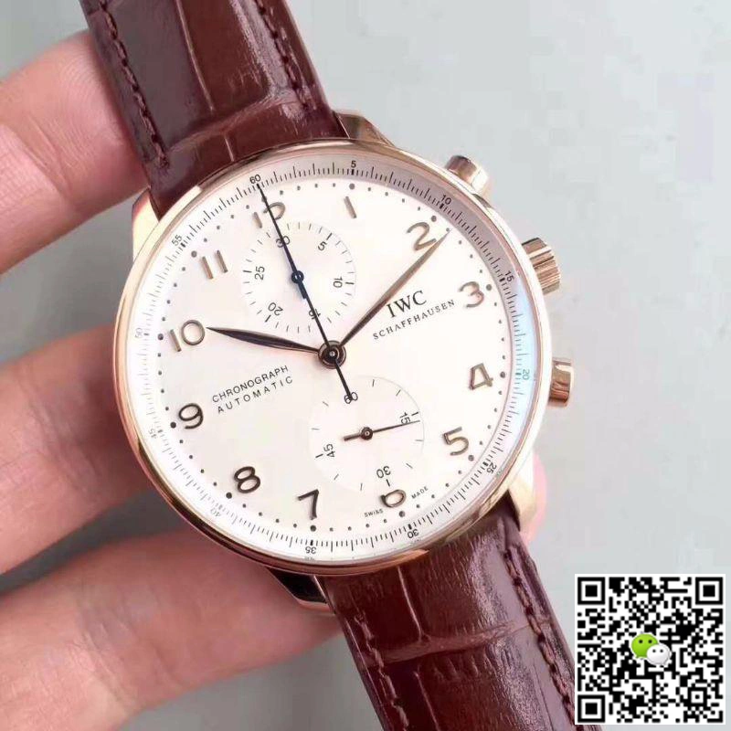 IWC Portuguese Chronograph IW371445 ZF Factory 1:1 Best Edition Replica Watch Swiss ETA7750 Rose Gold