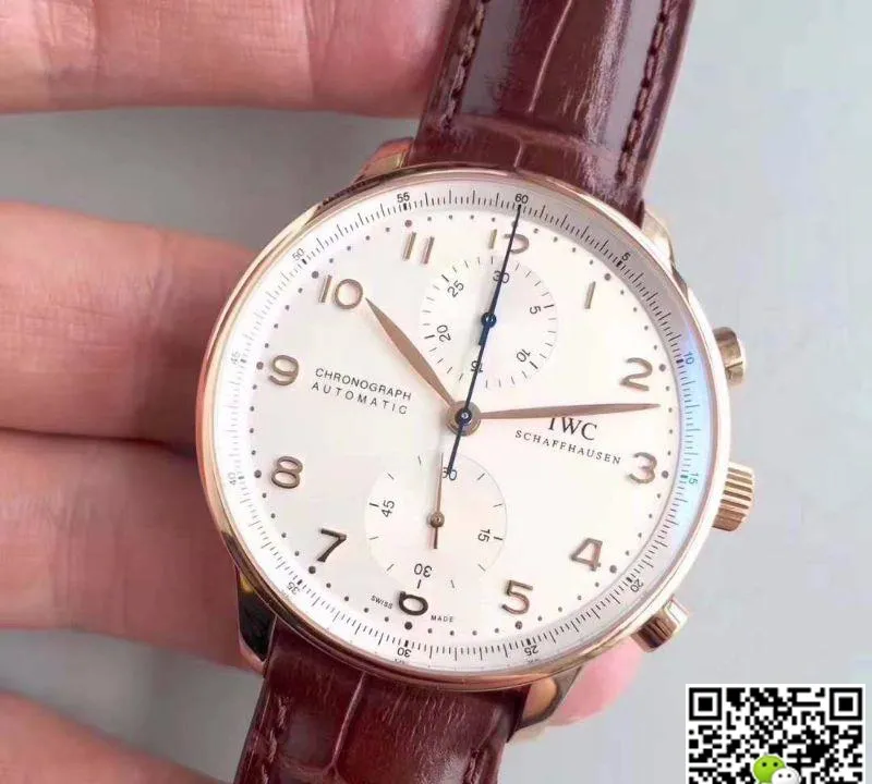 IWC Portuguese Chronograph IW371445 ZF Factory 1:1 Best Edition Replica Watch Swiss ETA7750 Rose Gold