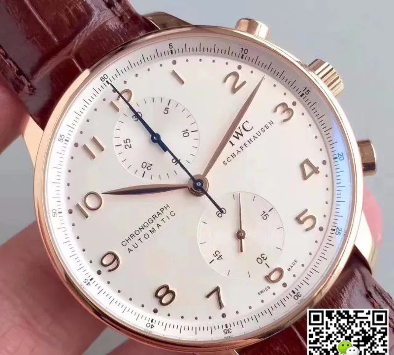 IWC Portuguese Chronograph IW371445 ZF Factory 1:1 Best Edition Replica Watch Swiss ETA7750 Rose Gold