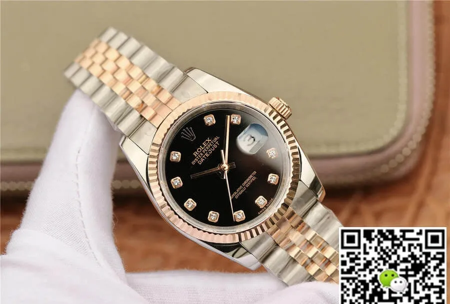 Rolex Datejust 116231 GM Factory 1:1 Best Edition Replica Watch Diamond Black Dial