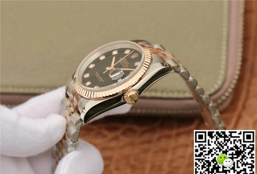 Rolex Datejust 116231 GM Factory 1:1 Best Edition Replica Watch Diamond Black Dial