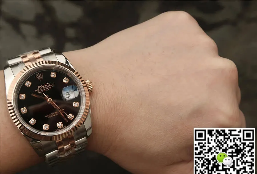 Rolex Datejust 116231 GM Factory 1:1 Best Edition Replica Watch Diamond Black Dial