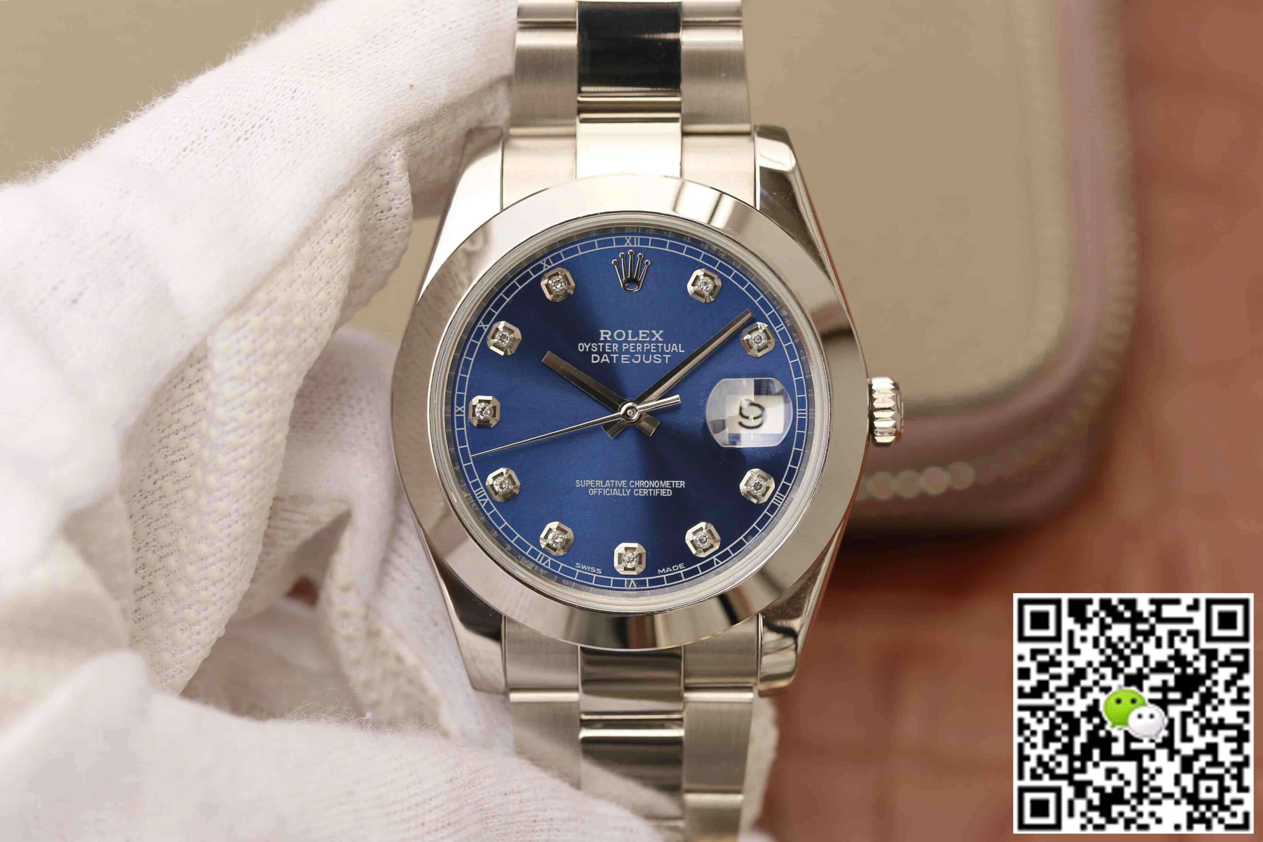 Rolex Datejust M126300 EW Factory 1:1 Best Edition Replica Watch Blue Diamond Dial