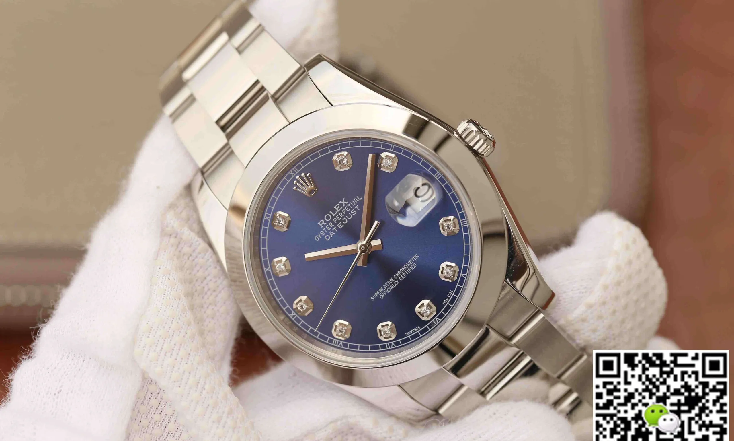 Rolex Datejust M126300 EW Factory 1:1 Best Edition Replica Watch Blue Diamond Dial