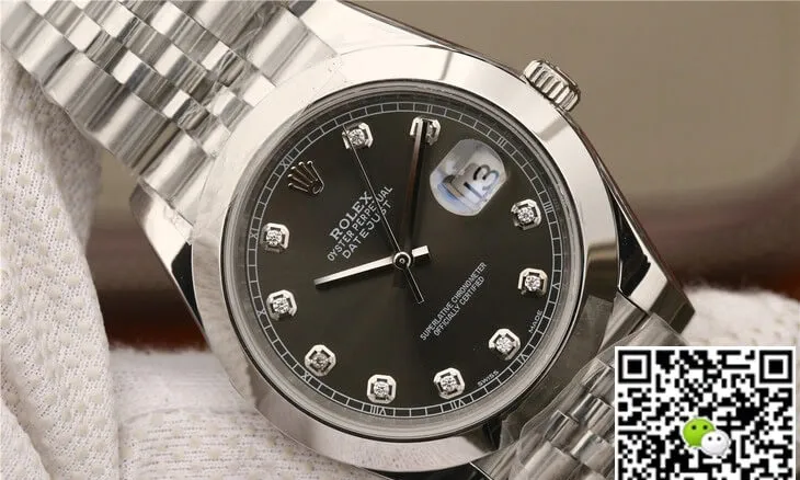 Rolex Datejust M126300 EW Factory 1:1 Best Edition Replica Watch Gray Diamond Dial