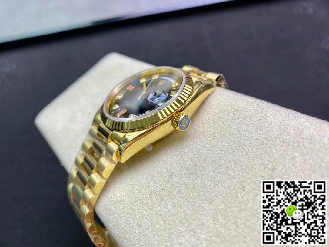 Rolex Day Date 118208 EW Factory 1:1 Best Edition Replica Watch Diamond Black Dial
