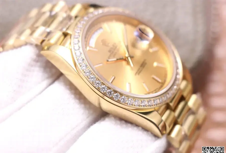 Rolex Day Date M228348RBR-0008 EW Factory 1:1 Best Edition Replica Watch Gold Dial