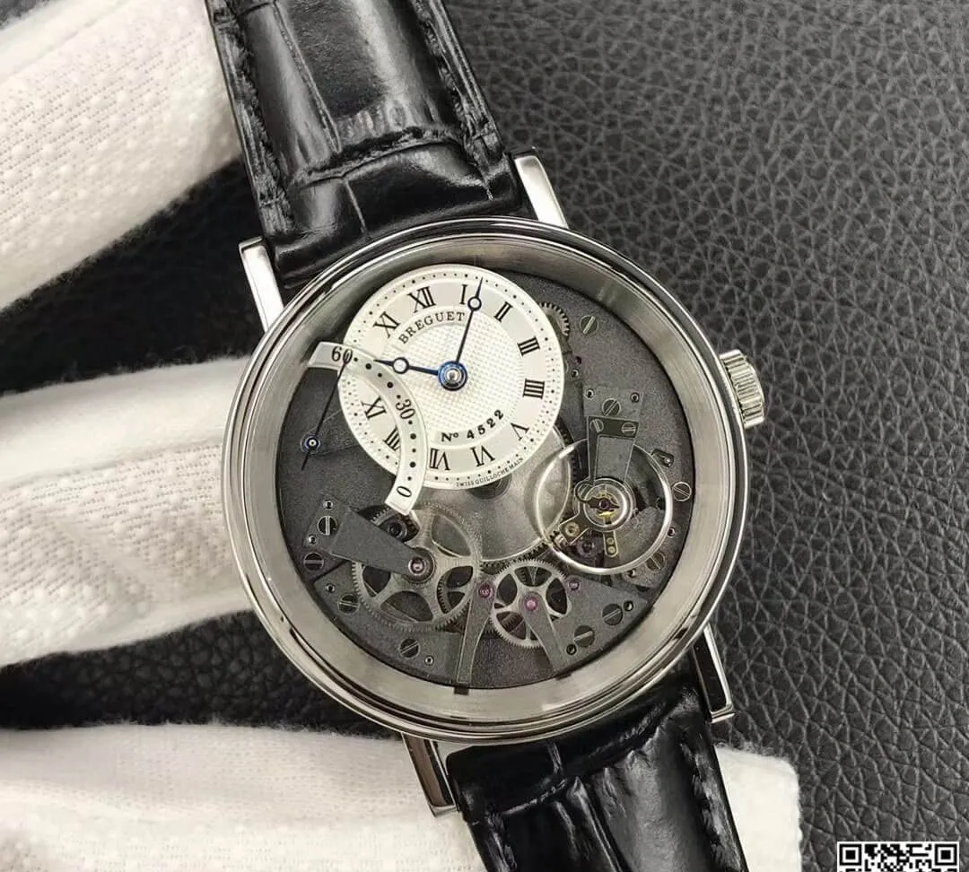 Breguet Tradition 7097 7097BB G1 9WU ZF Factory 1:1 Best Edition Replica Watch Black Leather Strap