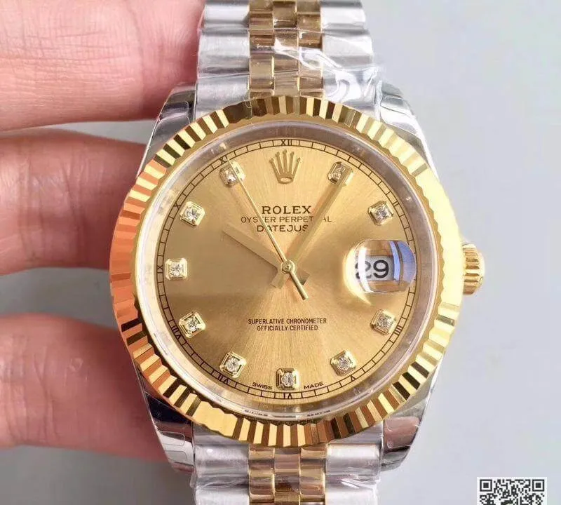 Rolex Datejust II M126333-0012 EW Factory 1:1 Best Edition Replica Watch Swiss ETA3255 Stainless Steel 410L and 18K Yellow Gold Bracelet