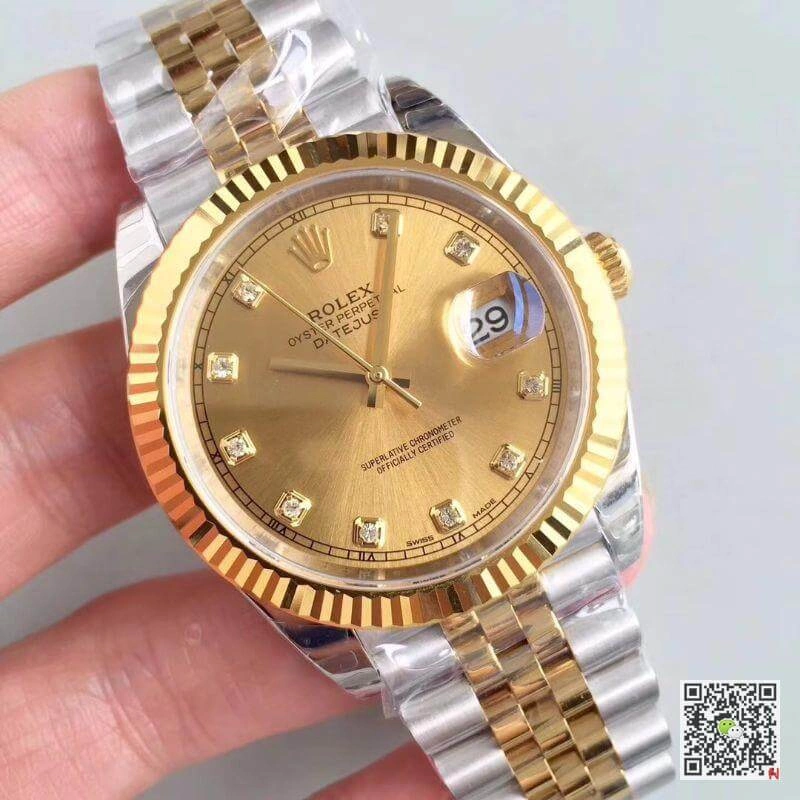 Rolex Datejust II M126333-0012 EW Factory 1:1 Best Edition Replica Watch Swiss ETA3255 Stainless Steel 410L and 18K Yellow Gold Bracelet