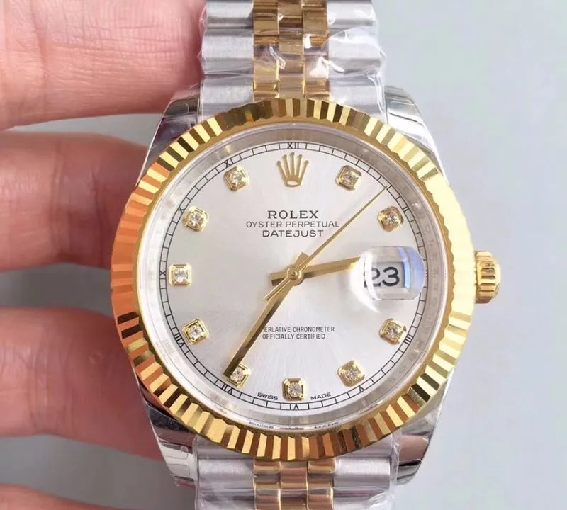 Rolex Datejust 41 126333 Silver Dial 1:1 Best Edition Replica Watch Swiss ETA3255 Stainless Steel 410L and 18K Yellow Gold Bracelet