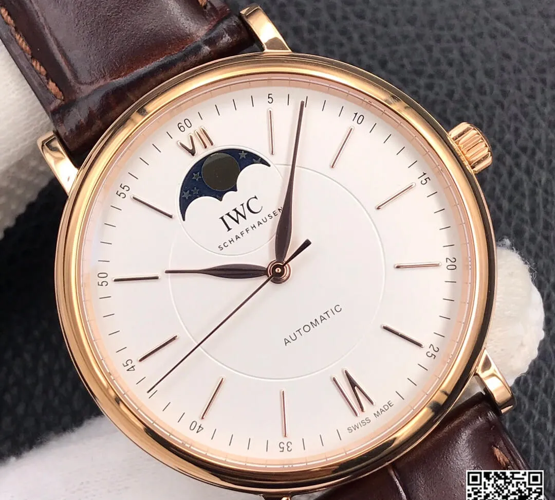 IWC Portofino Moon Phase IW459401 MKS Factory 1:1 Best Edition Replica Watch Brown Leather Strap