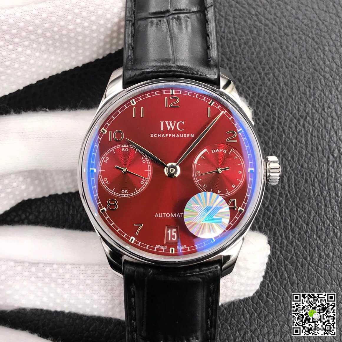 IWC Portugieser IW500714 YL Factory 1:1 Best Edition Replica Watch Black Leather Strap