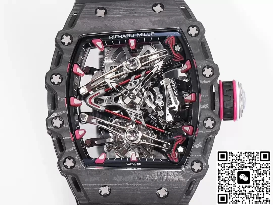 RM Factory Richard Mille RM38-02 Tourbillon Black ceramic 1:1 Best Edition Replica Watch