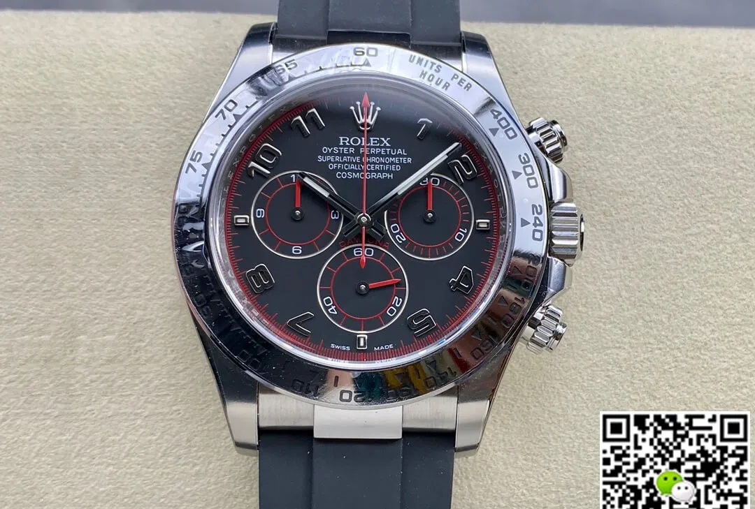 Rolex Cosmograph Daytona 116509 Clean Factory 1:1 Best Edition Replica Watch Black Strap