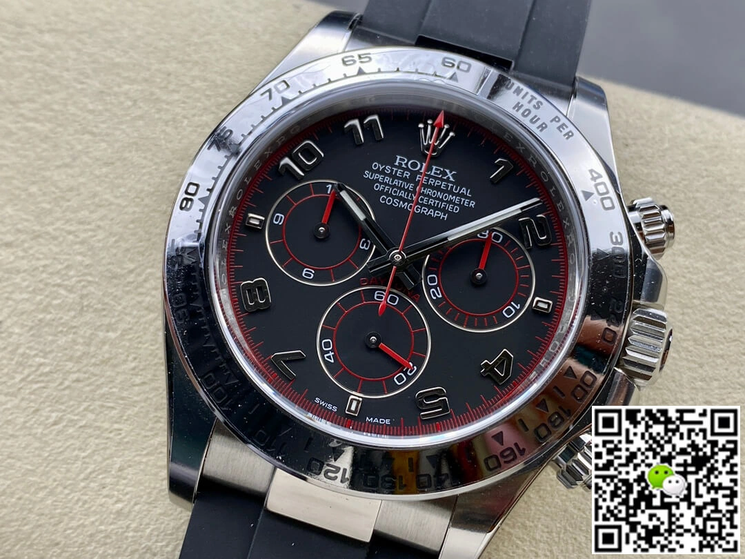 Rolex Cosmograph Daytona 116509 Clean Factory 1:1 Best Edition Replica Watch Black Strap