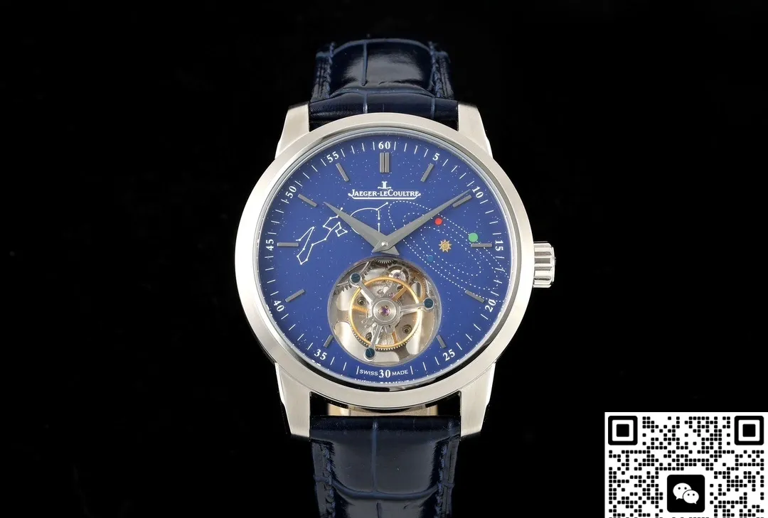 RMS Factory Jaeger LeCoultre Master Control 16634E1 Tourbillon Dark Blue 1:1 Best Edition Replica Watch