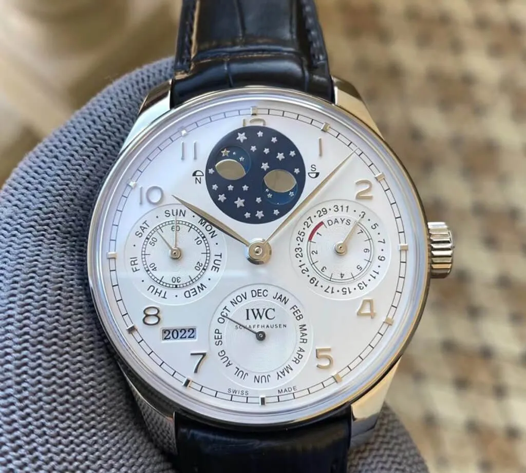 IWC Portuguese Perpetual Calendar IW503406 APS Factory 1:1 Best Edition Replica Watch Leather Strap
