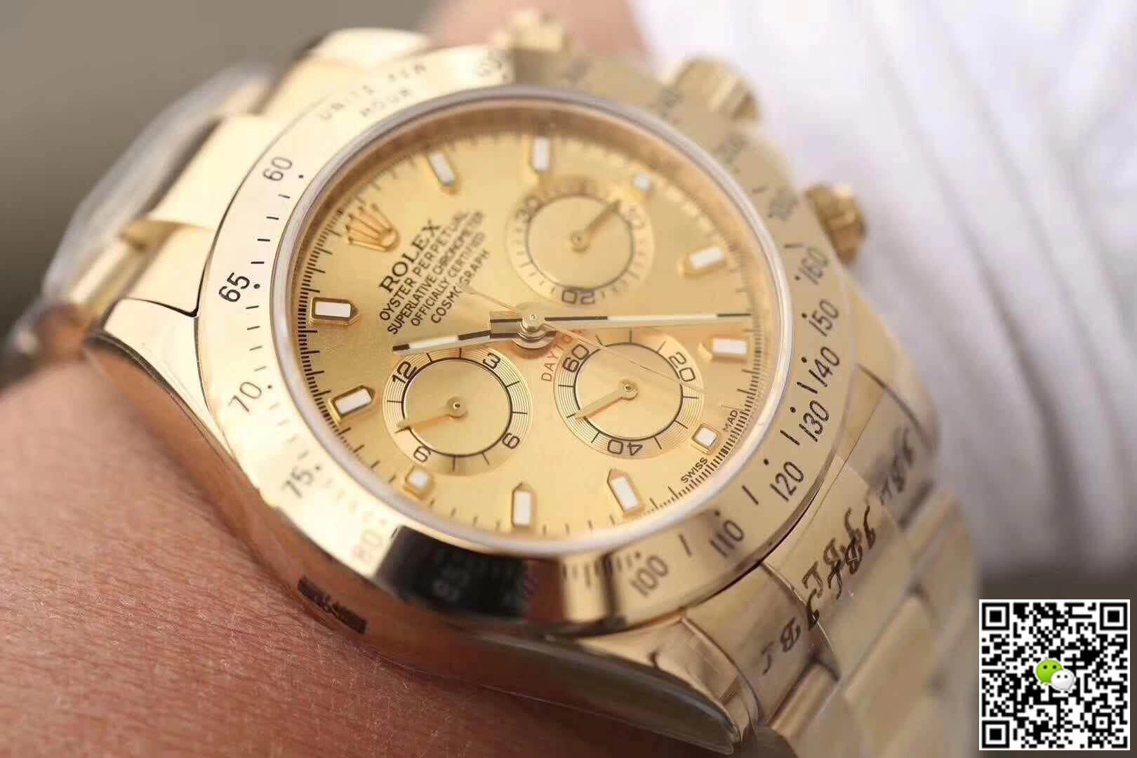 Rolex Daytona Cosmograph 116503 JH Factory 1:1 Best Edition Replica Watch Swiss ETA7750 18K Gold Plated
