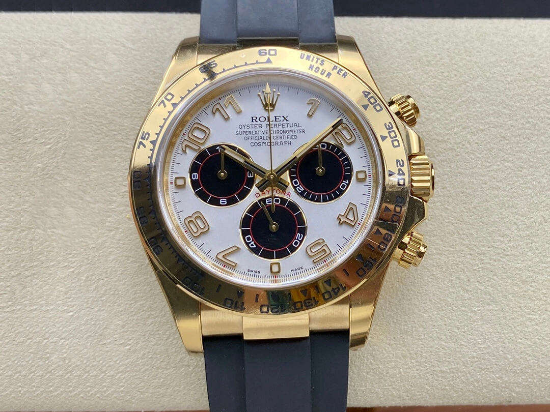 Rolex Cosmograph Daytona 116528 Clean Factory 1:1 Best Edition Replica Watch Black Rubber Strap