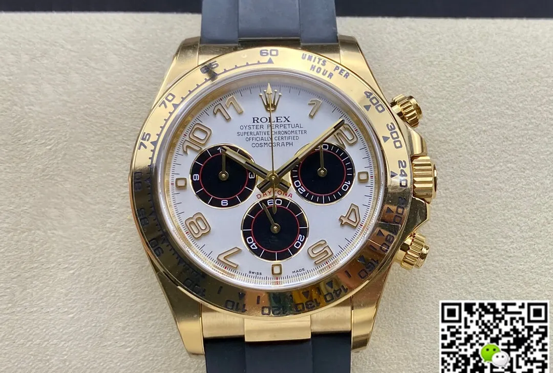 Rolex Cosmograph Daytona 116528 Clean Factory 1:1 Best Edition Replica Watch Black Rubber Strap