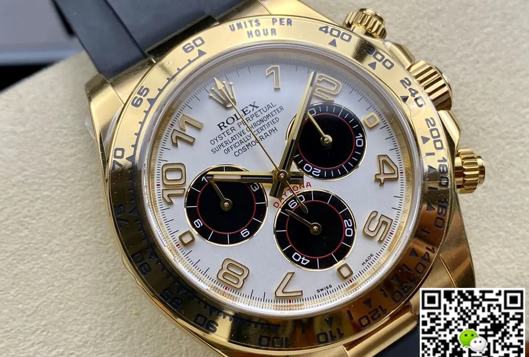 Rolex Cosmograph Daytona 116528 Clean Factory 1:1 Best Edition Replica Watch Black Rubber Strap