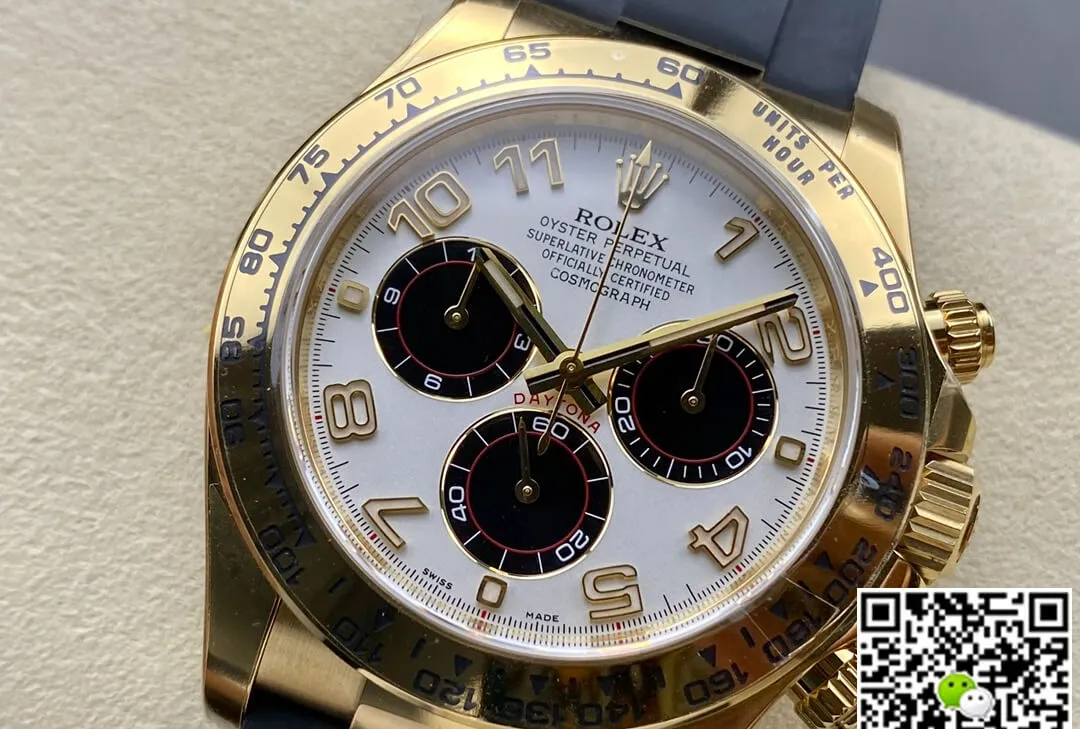 Rolex Cosmograph Daytona 116528 Clean Factory 1:1 Best Edition Replica Watch Black Rubber Strap