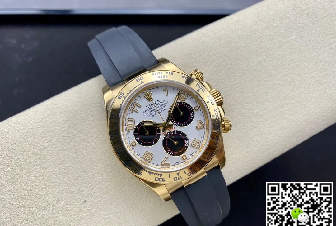 Rolex Cosmograph Daytona 116528 Clean Factory 1:1 Best Edition Replica Watch Black Rubber Strap