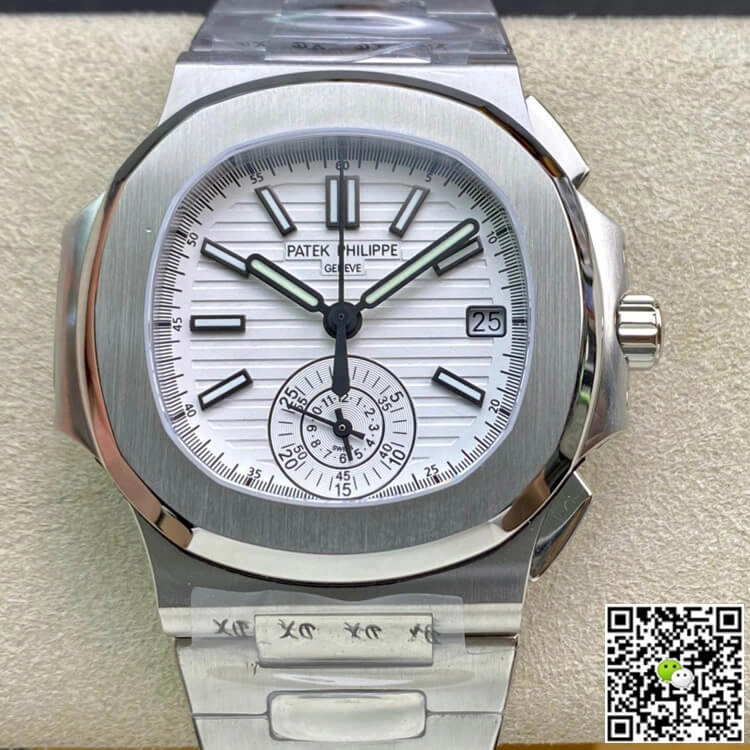 Patek Philippe Nautilus 5980 1A-019 3K Factory 1:1 Best Edition Replica Watch V2 Silver Strap