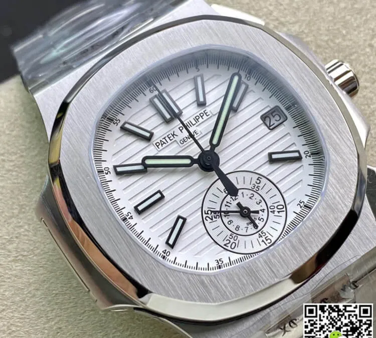 Patek Philippe Nautilus 5980 1A-019 3K Factory 1:1 Best Edition Replica Watch V2 Silver Strap