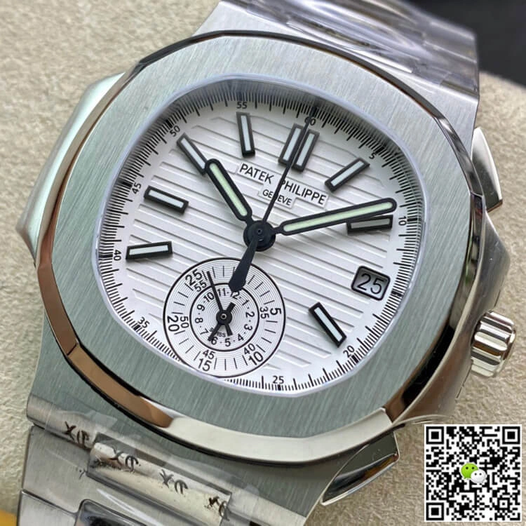 Patek Philippe Nautilus 5980 1A-019 3K Factory 1:1 Best Edition Replica Watch V2 Silver Strap