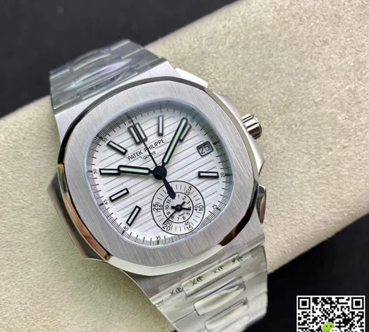 Patek Philippe Nautilus 5980 1A-019 3K Factory 1:1 Best Edition Replica Watch V2 Silver Strap