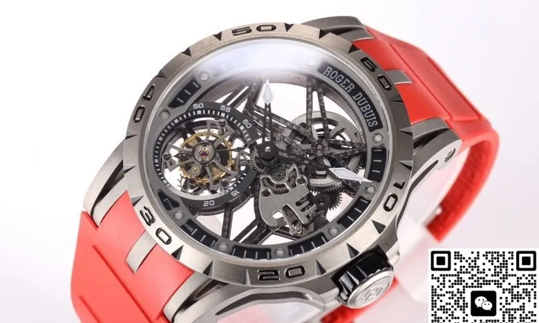 NEW Factory Roger Dubuis Excalibur RDDBEX0479 Tourbillon Red strap 1:1 Best Edition Replica Watch