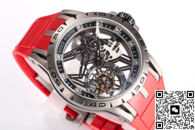 NEW Factory Roger Dubuis Excalibur RDDBEX0479 Tourbillon Red strap 1:1 Best Edition Replica Watch