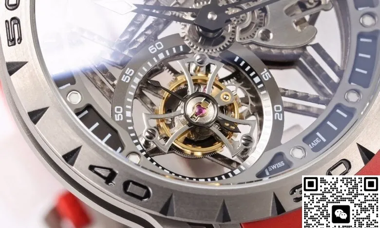 NEW Factory Roger Dubuis Excalibur RDDBEX0479 Tourbillon Red strap 1:1 Best Edition Replica Watch