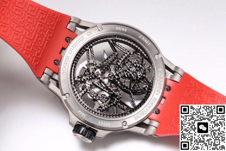 NEW Factory Roger Dubuis Excalibur RDDBEX0479 Tourbillon Red strap 1:1 Best Edition Replica Watch