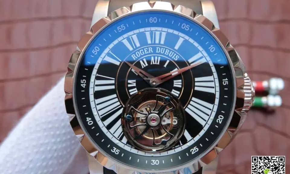 Roger Dubuis Hommage Tourbillon JB Factory 1:1 Best Edition Replica Watch Black Strap
